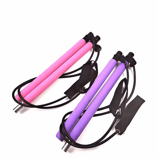 3 Section Portable Yoga Pilates Bar Kit with Resistance Bands Exercise Stick